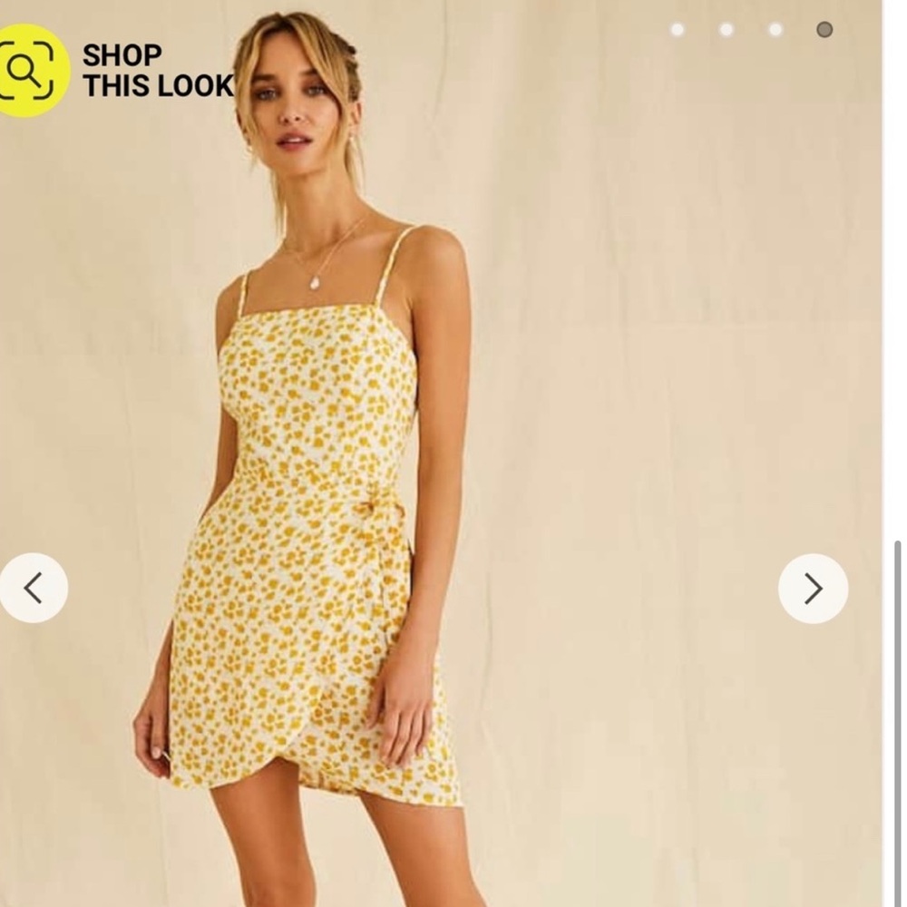 Floral Yellow Smmer mini dress